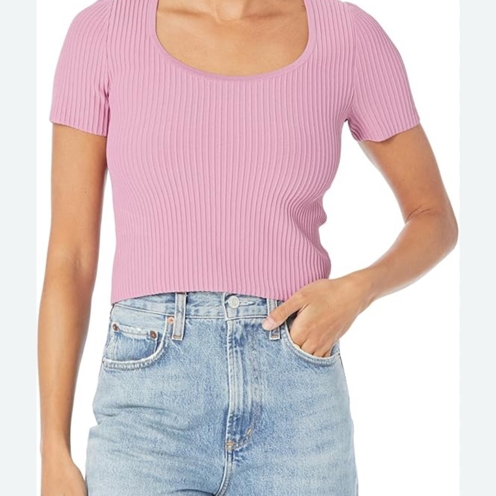 Madewell womens Pink Ribbed Knit Top size small NWT - Picture 1 of 6